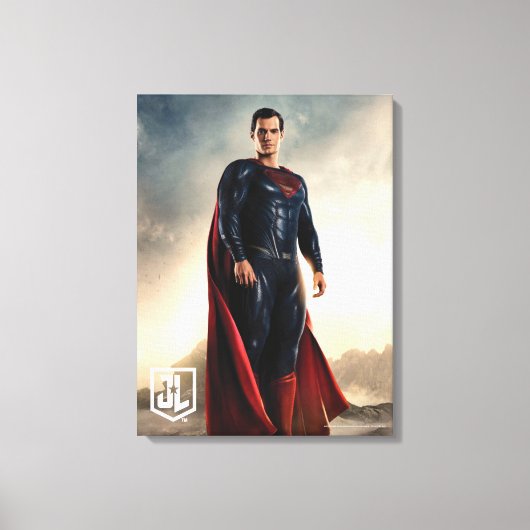 Justice League | Superman op slagveld Canvas Afdruk (Voorkant)