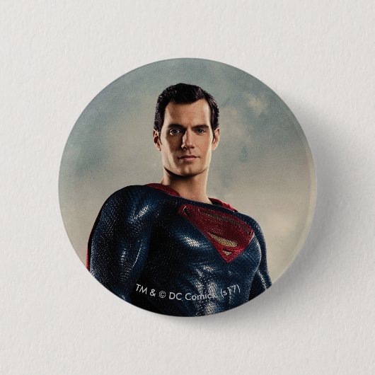 Justice League | Superman op slagveld Ronde Button 5,7 Cm (Voorkant)