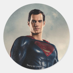 Justice League   Superman op slagveld Ronde Sticker