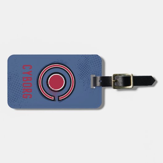 Justice League | Symbool Brussel en Halftone Cybor Bagagelabel (Voorkant horizontaal)