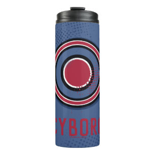 Justice League Symbool Brussel en Halftone Cybor Thermosbeker