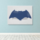 Justice League | Symbool Brussel & Halftone Batman Canvas Afdruk (Insitu (Houten vloer))