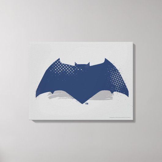 Justice League | Symbool Brussel & Halftone Batman Canvas Afdruk (Voorkant)