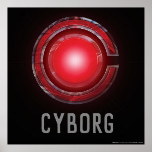 Justice League Symbool Ggloed Cyborg Poster
