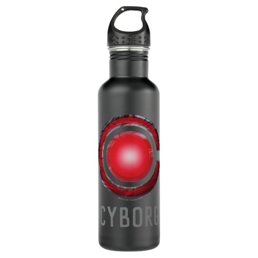 Justice League | Symbool Ggloed Cyborg Waterfles (Voorkant)