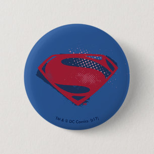 Justice League   Symbool penseel en halftoon Ronde Button 5,7 Cm