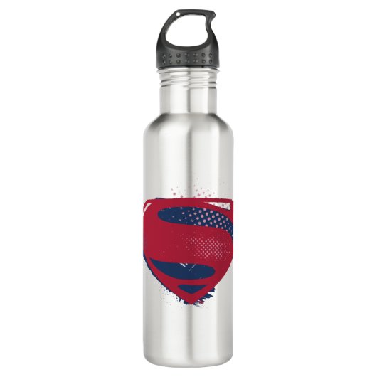 Justice League | Symbool penseel en halftoon Waterfles (Voorkant)