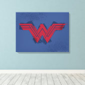 Justice League | Symbool penseelwonder Canvas Afdruk (Insitu (Houten vloer))