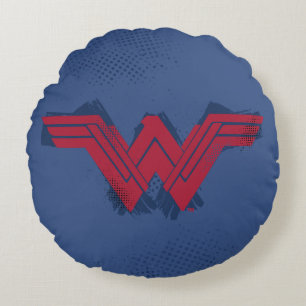 Justice League   Symbool penseelwonder Rond Kussen