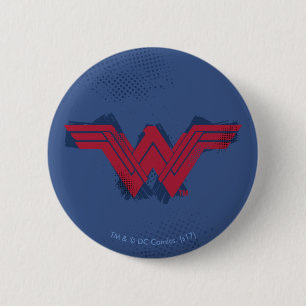 Justice League   Symbool penseelwonder Ronde Button 5,7 Cm
