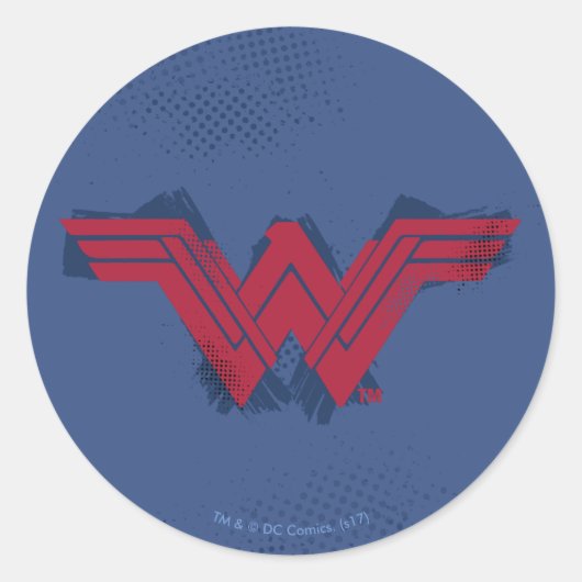 Justice League | Symbool penseelwonder Ronde Sticker (Voorkant)