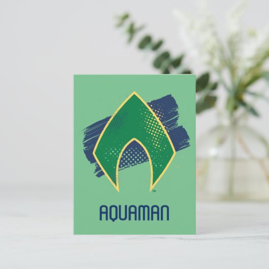 Justice League | Symbool voor penseel en halftoon Briefkaart (Staand voorkant)