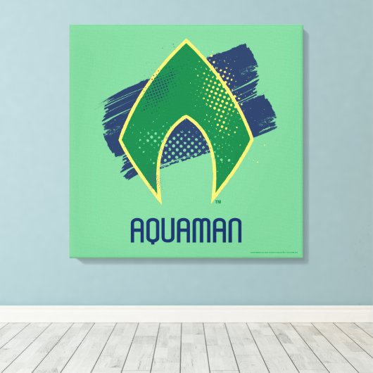 Justice League | Symbool voor penseel en halftoon  Canvas Afdruk (Insitu (Houten vloer))