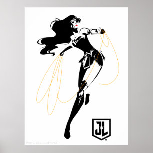 Justice League   Wonder-vrouw met Pop-lak Poster