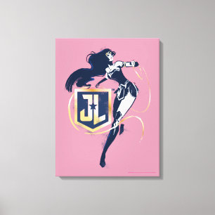 Justice League   Wonder Woman & JL Icon Pop Art Canvas Afdruk