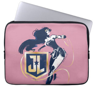 Justice League   Wonder Woman & JL Icon Pop Art Laptop Sleeve