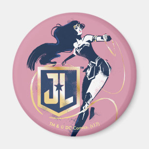 Justice League   Wonder Woman & JL Icon Pop Art Magneet