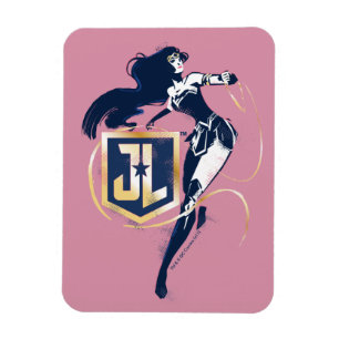 Justice League   Wonder Woman & JL Icon Pop Art Magneet