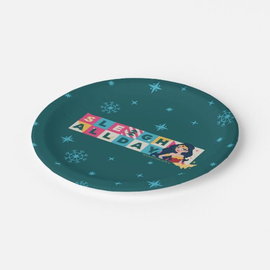 Justice League Wonder Woman "Sleigh All Day" Papieren Bordje (Gekanteld)