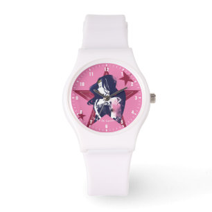 Justice League   Wonder Woman & Stars Pop Art Horloge