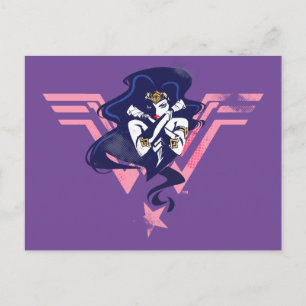 Justice League Wonder Woman & Symbol Pop Art Briefkaart
