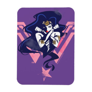 Justice League   Wonder Woman & Symbol Pop Art Magneet