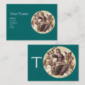 Justice Monogram, blauw groen Visitekaartje (Voorkant / Achterkant)