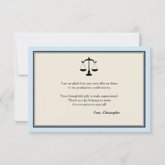 Justice Scale Afstuderen Blauw Hartelijk dank Bedankkaart