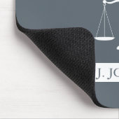 Justice Scales Custom Name Lawyer Slate Grey Muismat (Hoek)