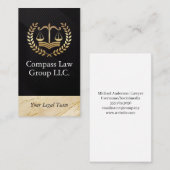 Justice Scales Gold Metallic Logo | wettelijk Afsprakenkaartje (Voorkant / Achterkant)