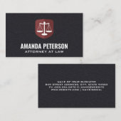 Justice Scales-Logo | wet | Lederen achtergrond Visitekaartje (Voorkant / Achterkant)