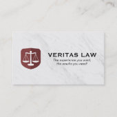 Justice Scales | Marmeren achtergrond | wettelijk Visitekaartje (Voorkant)