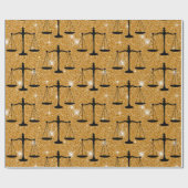 Justice Symbol Balanced Scales Golden Glitter Cadeaupapier (Vlak)