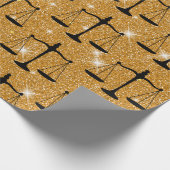 Justice Symbol Balanced Scales Golden Glitter Cadeaupapier (Hoek)