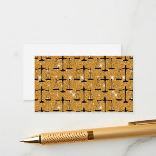 Justice Symbol Balanced Scales Golden Glitter Informatiekaartje