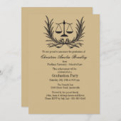 Justice Wreath Law School Graduation Invitation (Devant / Derrière)