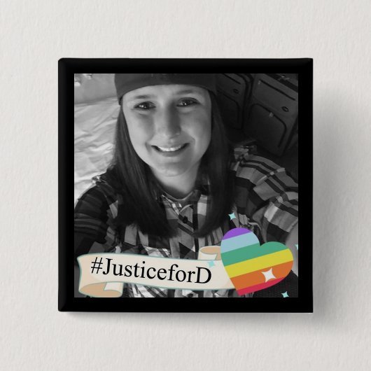 #JusticeForD Button (Voorkant)