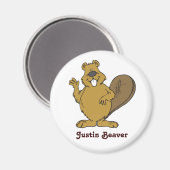 Justin Beaver Magnet Magneet (Voorkant / Achterkant)