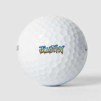 Justin Jouw naam graffiti Golfballen