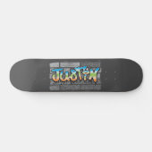 Justin Jouw naam graffiti Logo Brick Wall Paint Skateboard (Horizontaal)