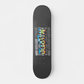 Justin Jouw naam graffiti Logo Brick Wall Paint Skateboard