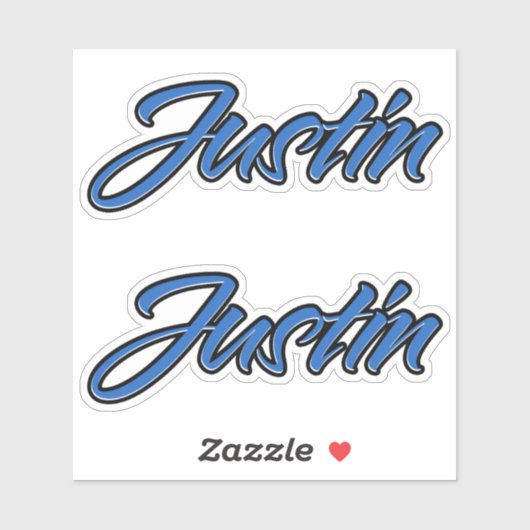 Justin Name blue Aufkleber Sticker Stickerset (Vel)