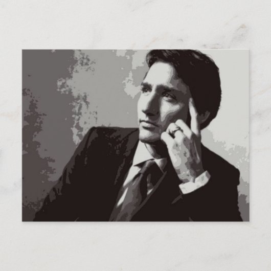 Justin Trudeau 2015 gestileerd Briefkaart (Voorkant)