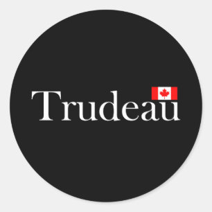 Justin Trudeau Officiële Canadese vlag Donkere kle Ronde Sticker