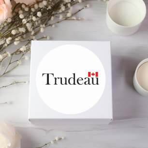 Justin Trudeau Officiële Canadese Vlag Lichtkleur Ronde Sticker