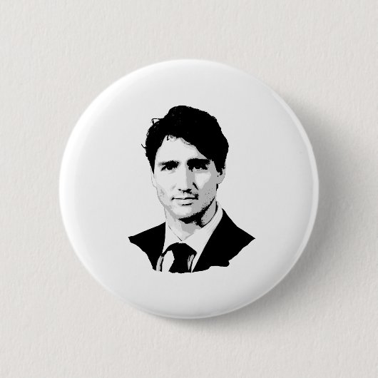 Justin Trudeau Portrait Ronde Button 5,7 Cm (Voorkant)