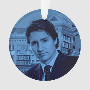 Justin Trudeau portret 2014 in blauw Ornament