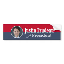 Justin Trudeau voor de Bumpersticker van President