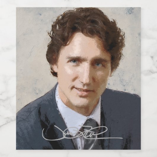 Justin Trudeau Wijn Etiket (Enkel label)