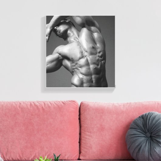 Justin Woltering Bodybuilder Afbeelding Wrap Canvas Afdruk (Insitu (Woonkamer))